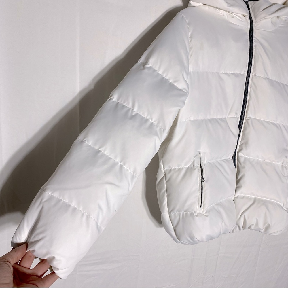 Joe Fresh White Down Filled Puffer Coat With Hood M - Picture 14 of 16